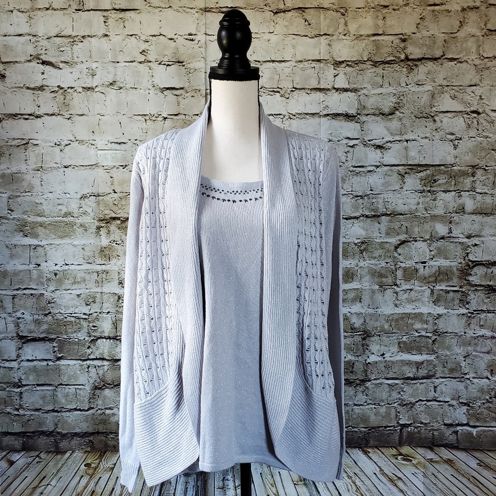 Briggs attached cami and cardigan